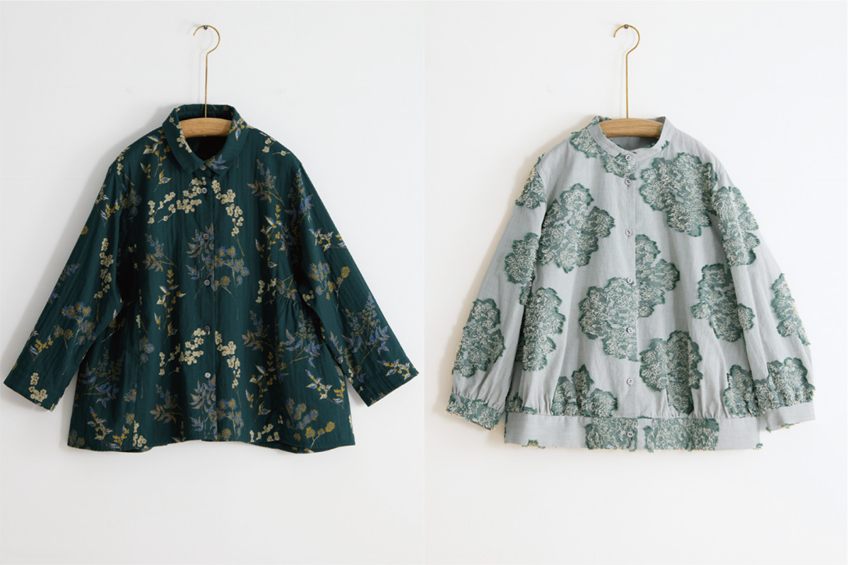 草花モチーフのウエア
