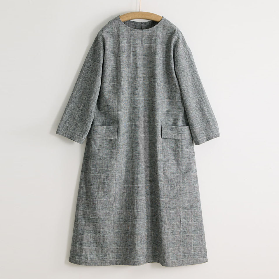 綿麻チェックワンピース宿木（やどりぎ） | 石見銀山 群言堂オンライン