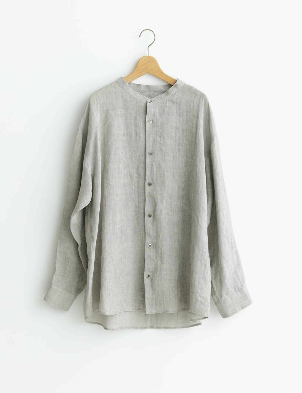 リネンボイル墨染めブラウス山桑（やまくわ）