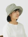 リネンつば広ハット