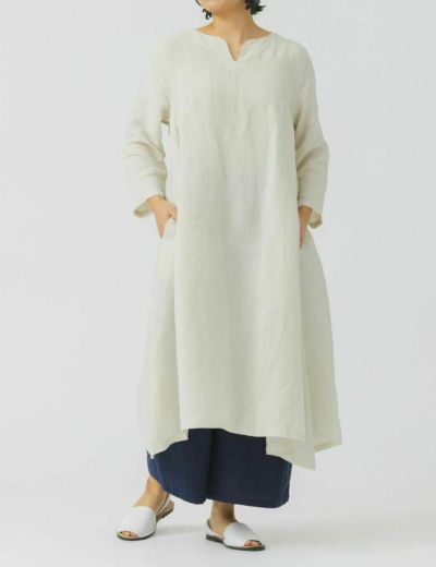 群言堂 登美 ロングシャツ カーディガン ガウン チュニック リネン
