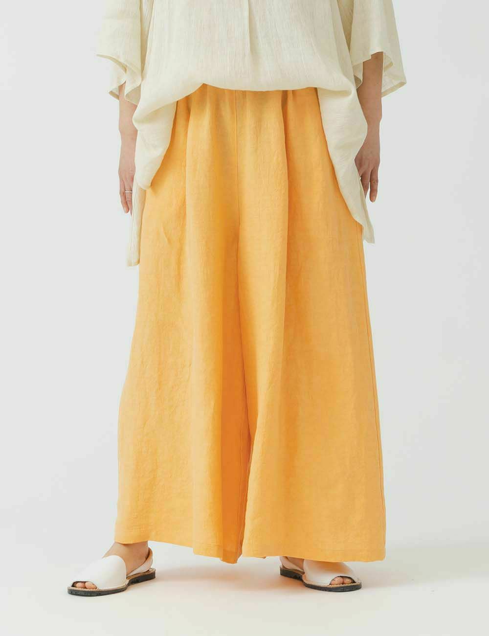 リネンワッシャー リネンパレットワイドパンツ | 石見銀山 群言堂  