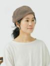 【新品/未使用】群言堂　シルク混　ベレー帽　ベージュ系 mature ha. マチュアーハ トップ ギャザー ビッグ シルク ベレー