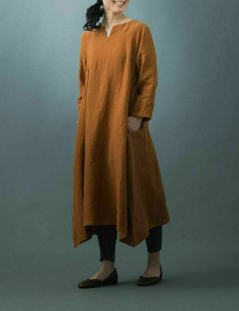 リネンパレットスキッパーワンピース