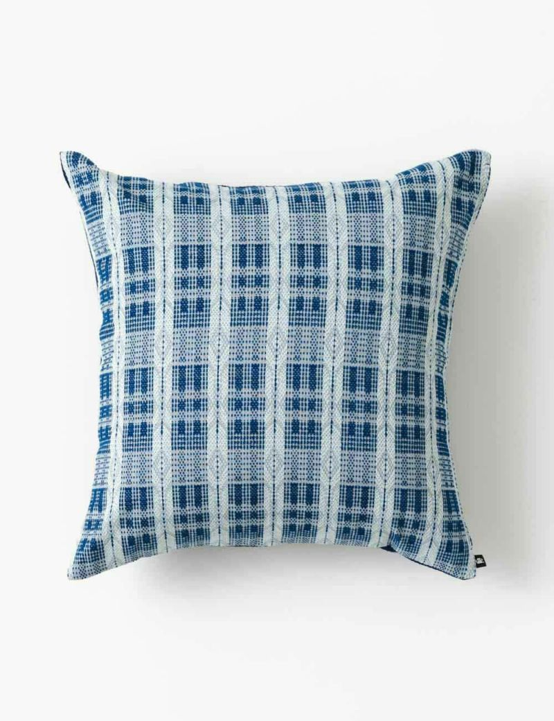 藍浅葱菱縞クッションカバー