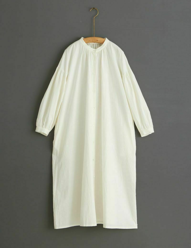 綿カシミヤ綾織ワンピース紫金草（しきんそう） | 石見銀山 群言堂