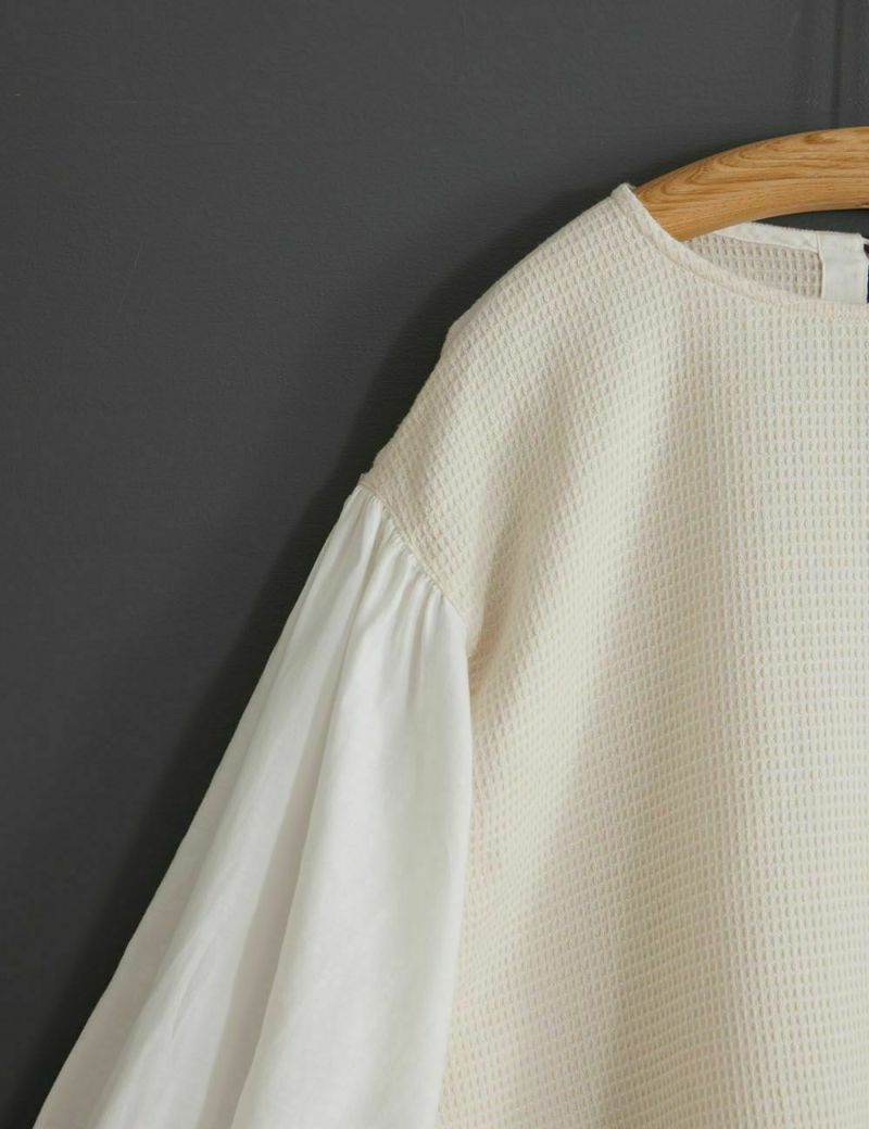 【美品】群言堂　プルオーバー　田村草 綿シルクワッフルプルオーバー田村草（たむらそう） | 石見銀山