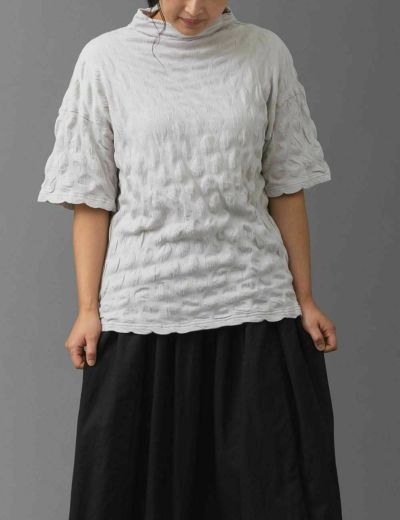 綿SZ天竺母子草プリントプルオーバー三又（みつまた） | 石見