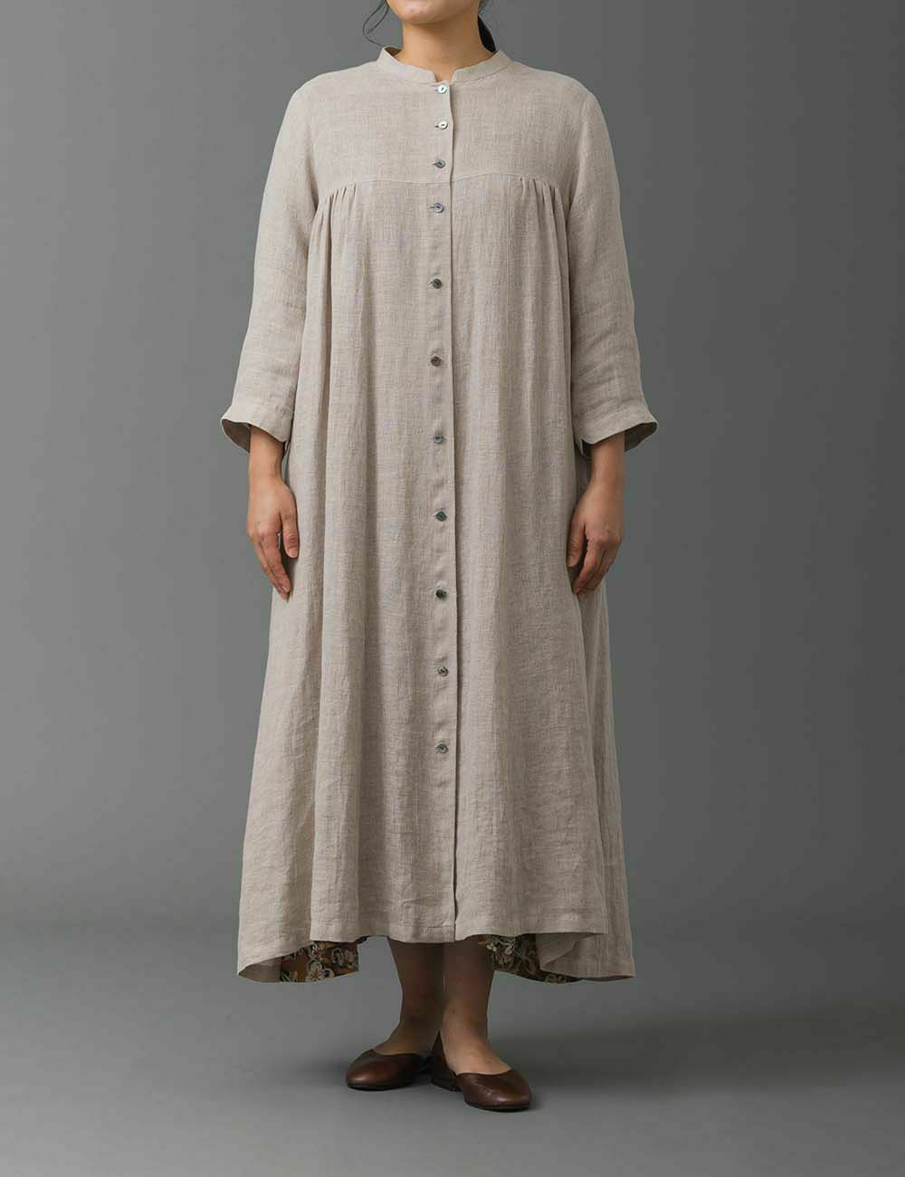 麻ガーゼ　ワンピース草真麻（くさまお）