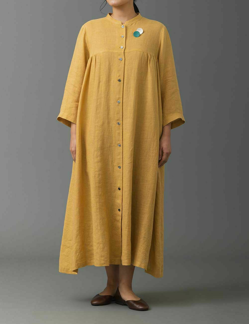 麻ガーゼ　ワンピース草真麻（くさまお）