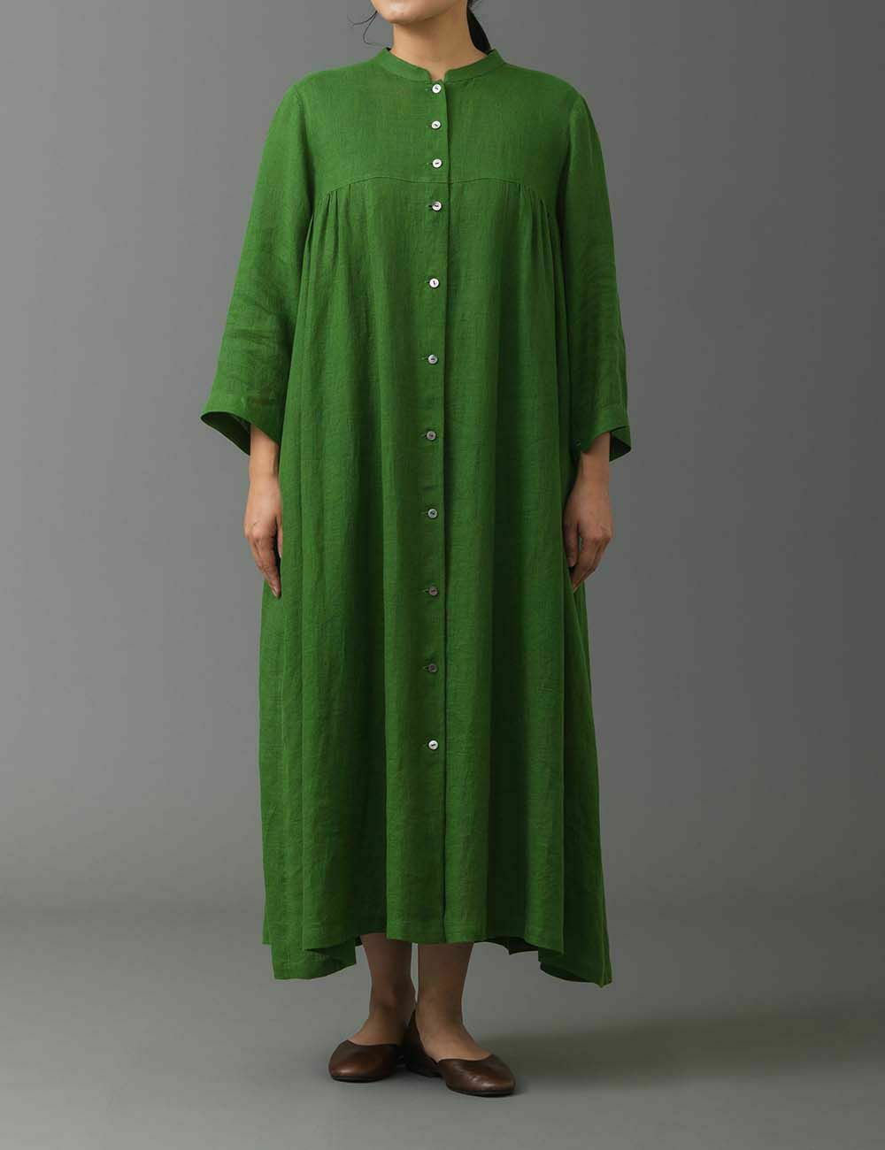 麻ガーゼ　ワンピース草真麻（くさまお）