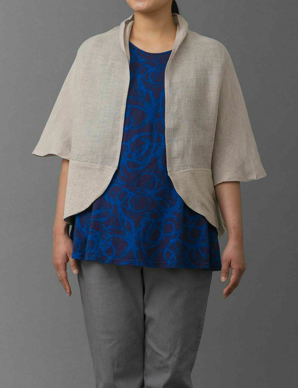 麻ガーゼストールブラウス