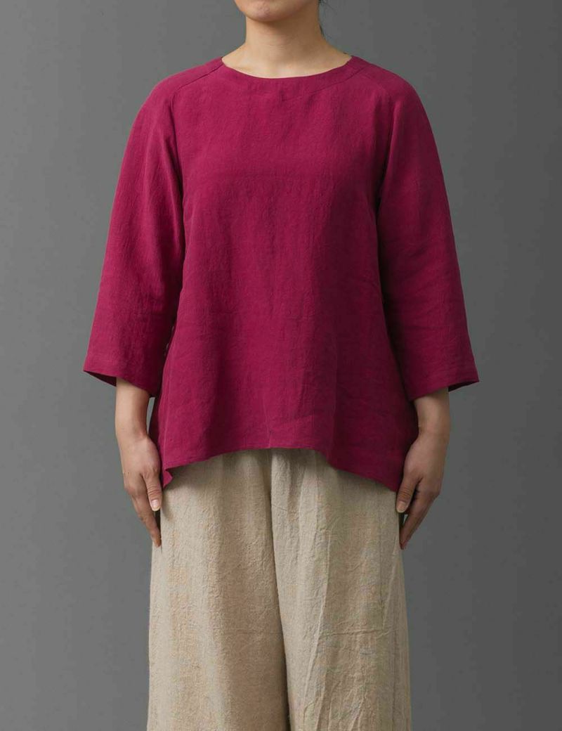 リネンパレットラウンドブラウス