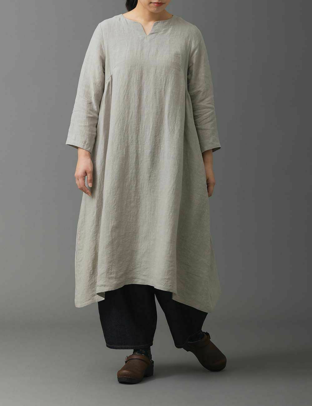 リネンパレットスキッパーワンピース