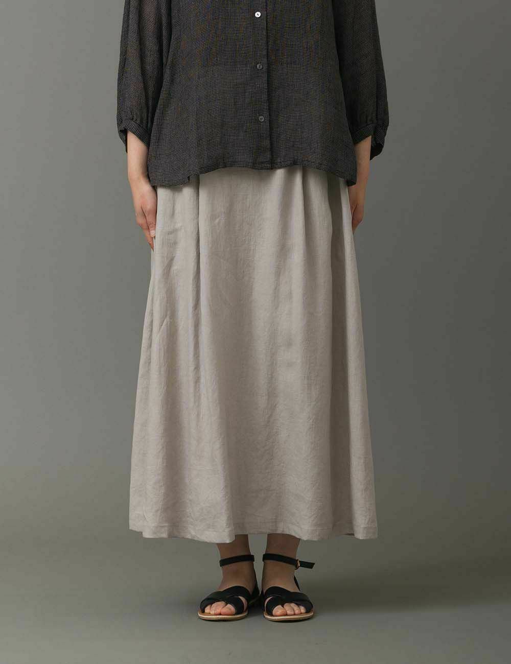 リネンキャンバス　スカート御輿菊（みこしぎく）