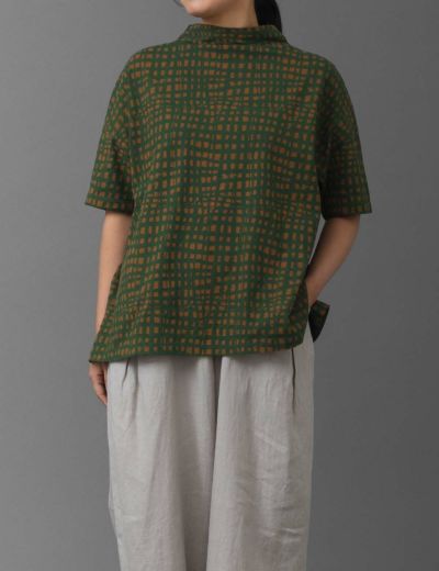 石見銀山　群言堂　登美　リネン　麻　手捺染花柄　日本製　プルオーバー　Tシャツ 初夏のリネンパンツ｜登美 | 石見銀山 群言堂 公式サイト