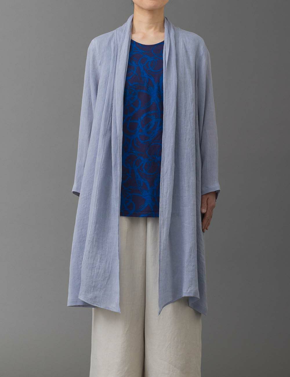 もみほぐし麻無地ブラウス路柳（みちやなぎ）