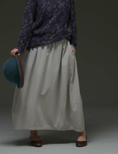 石見銀山☆群言堂☆根々☆麻/リネン100% ロングスカート グリーン フリー 新色入荷〉麻パンツのタックポケットとバルーンタイプ | 石見