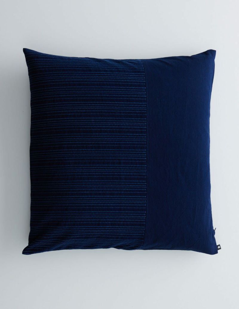 藍緯刺子柄座布団カバー