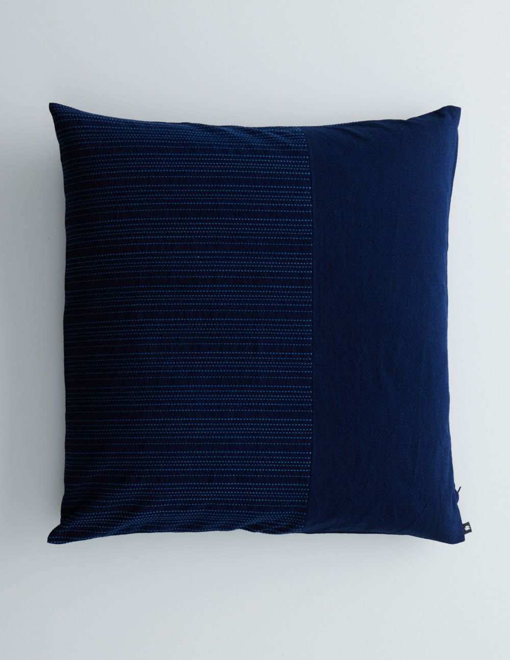 藍緯刺子柄座布団カバー