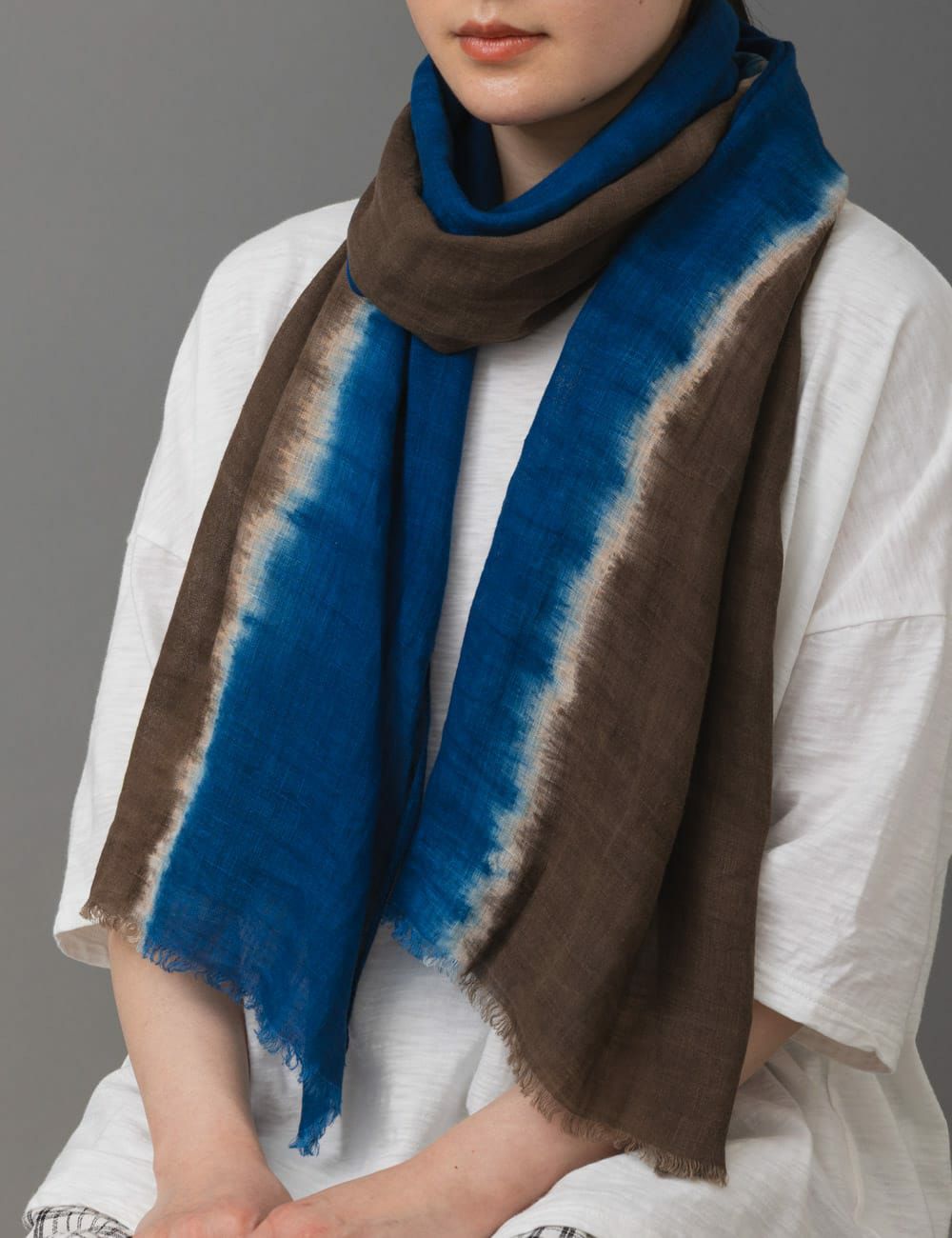 泥藍染ストール