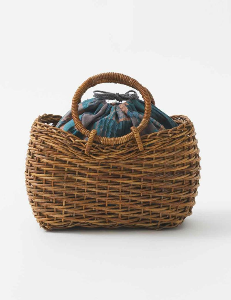 あけび蔓かごバッグ 妻胴張リング小