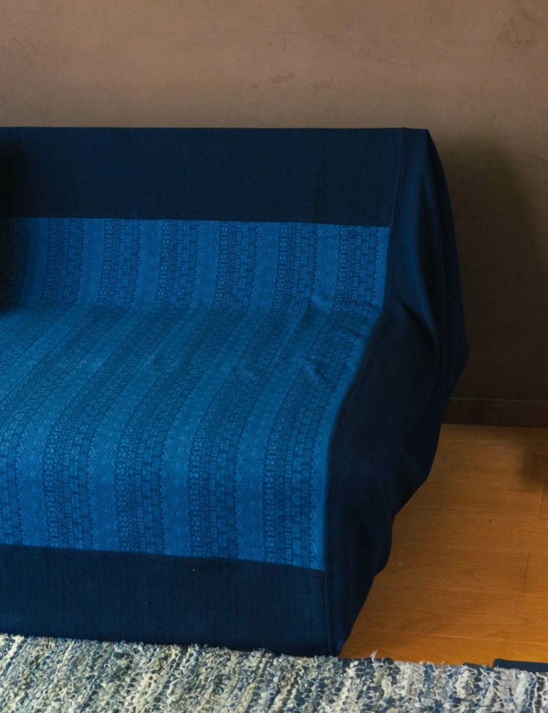 藍小紋柄マルチカバー