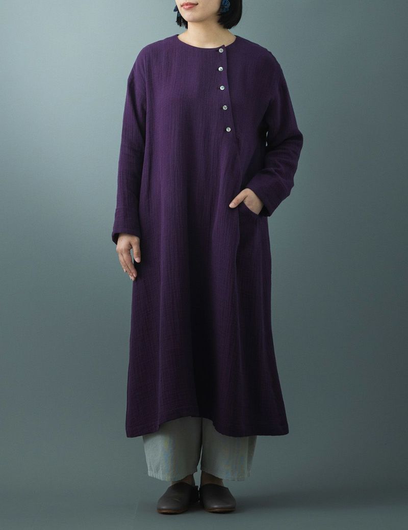 綿麻二重織ワンピース雌生揉（めなもみ） | 石見銀山 群言堂オンライン