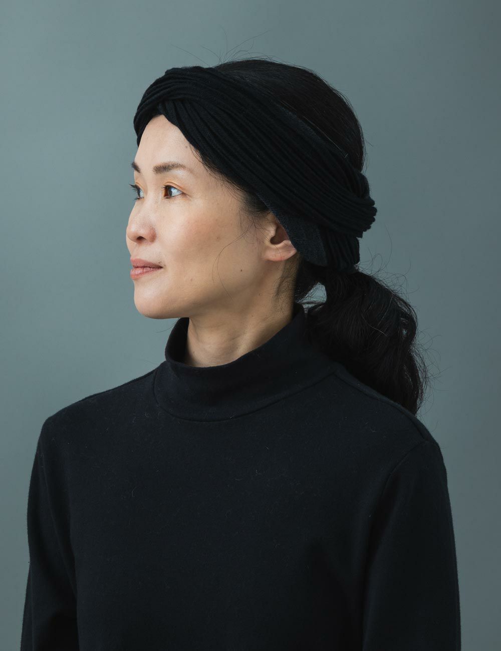 ウールバイカラーターバン