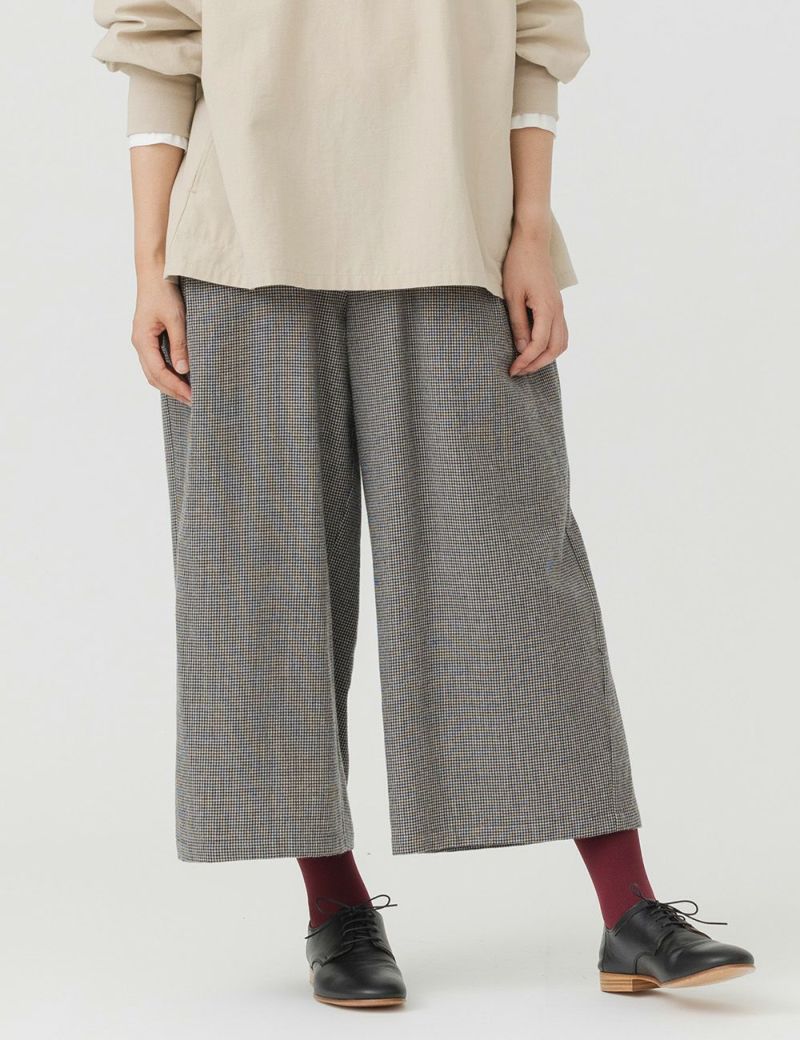 ウール綿千鳥格子パンツ薄荷（はっか） | 石見銀山 群言堂オンラインストア