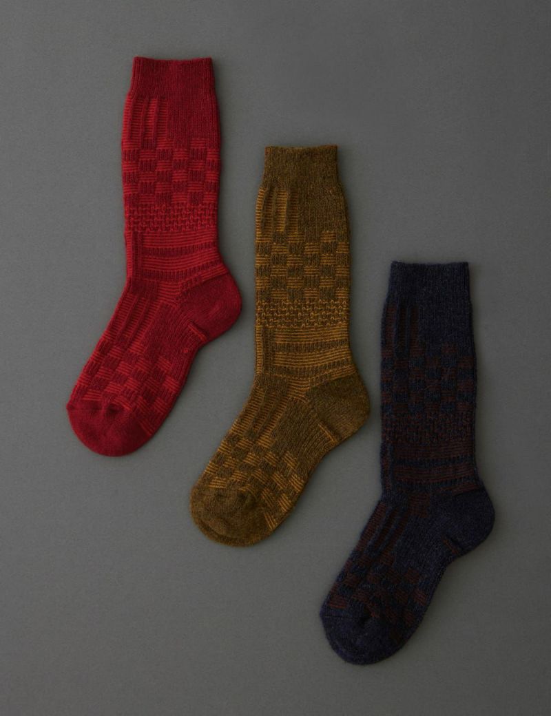 リンクス靴下つぎはぎ柄