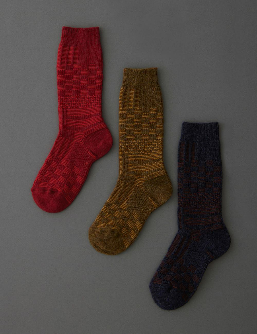 リンクス靴下つぎはぎ柄