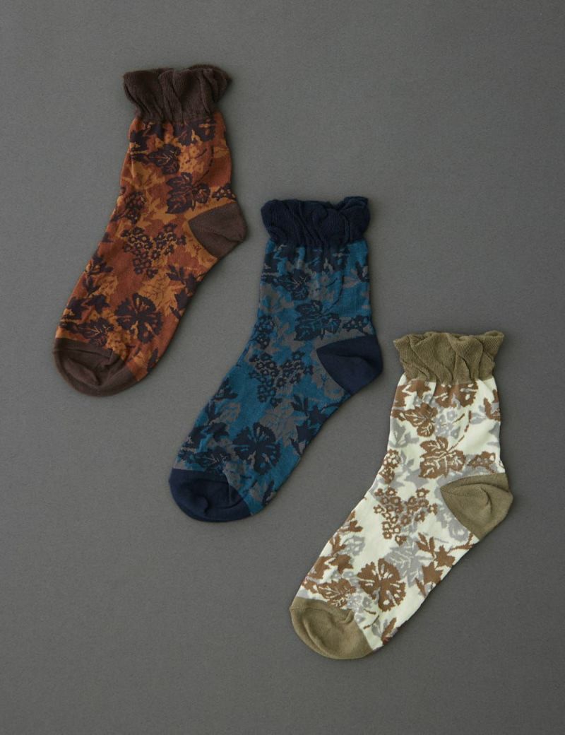 ショート靴下七草柄