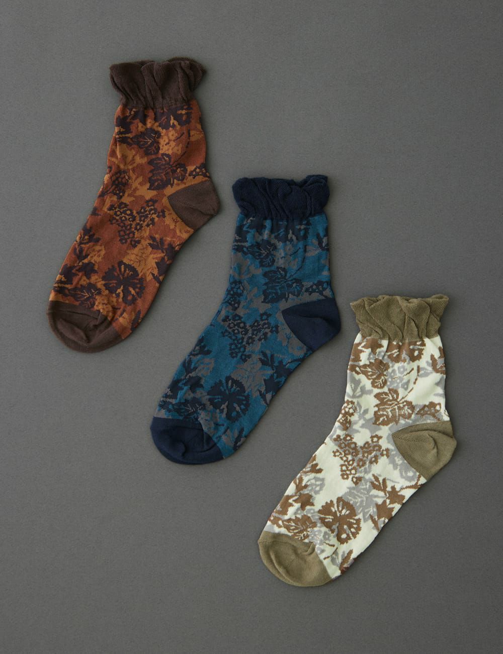 ショート靴下七草柄