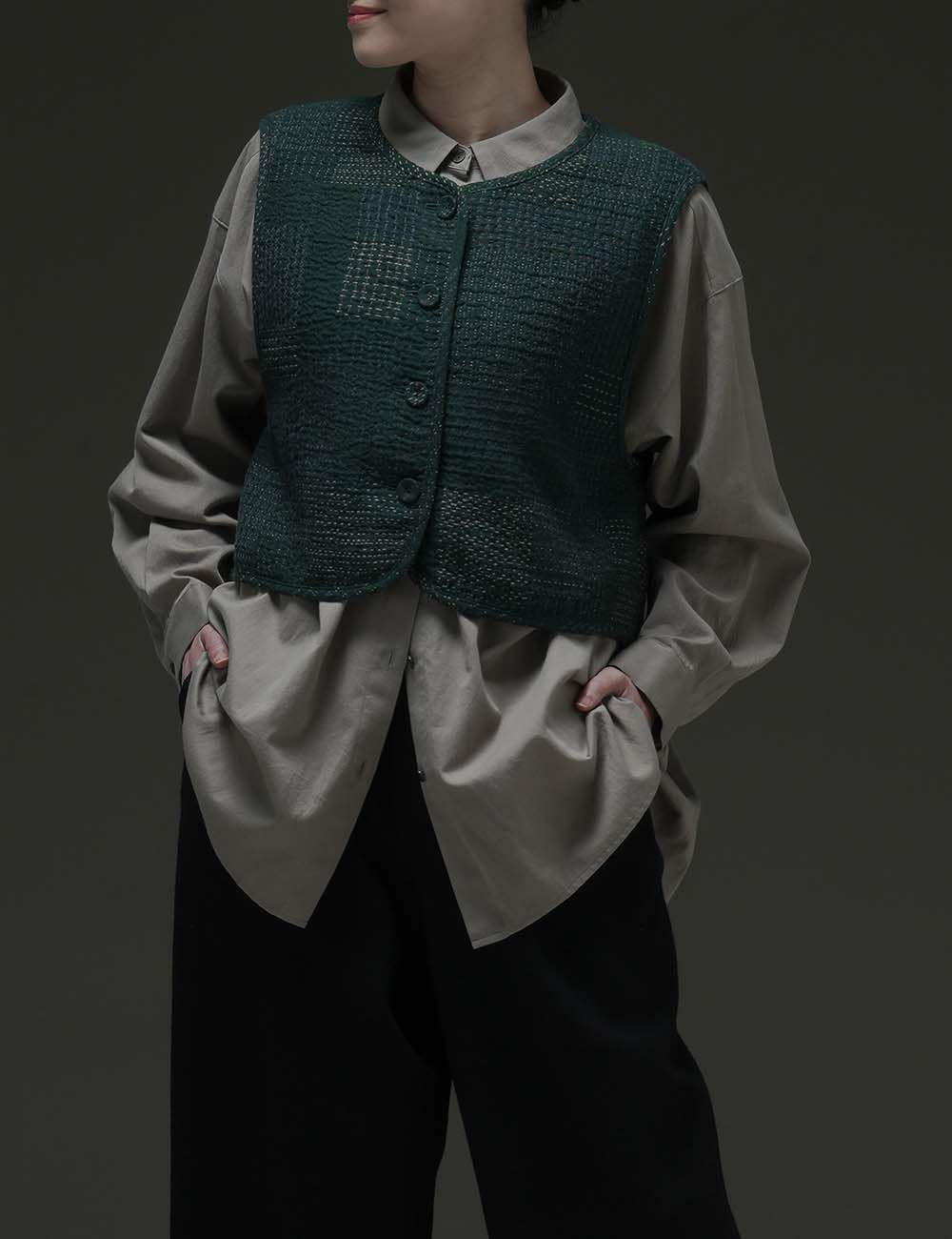 綿サテンブラウス山香（やまこうばし）