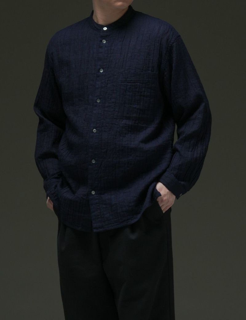 インディゴタック二重織ブラウス関山（かんざん）