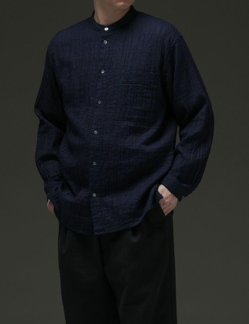 インディゴタック二重織ブラウス関山（かんざん）