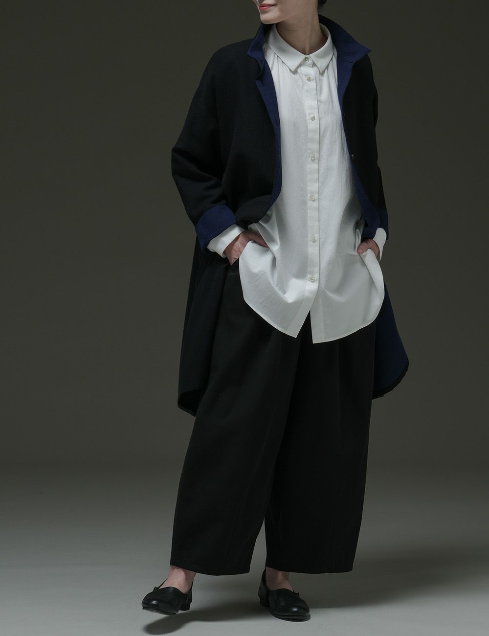 バイカラー二重織ブラウス筑紫萩（つくしはぎ）