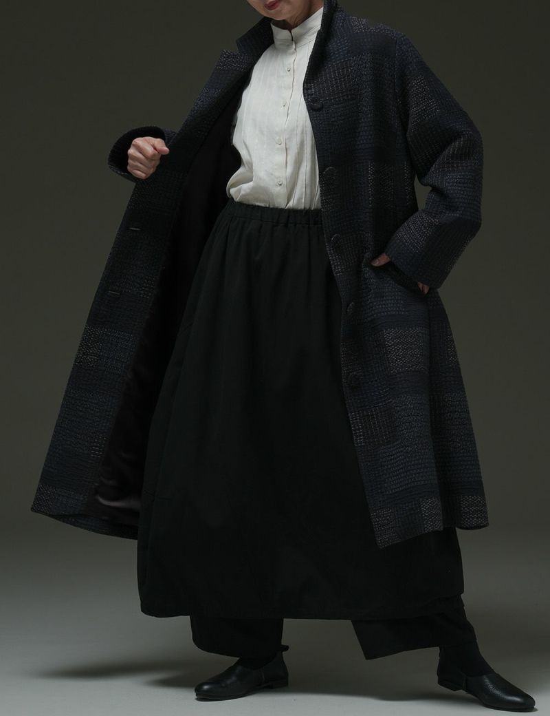 風呂敷包付き】刺子パッチワークジャガードコート里桜（さとざくら