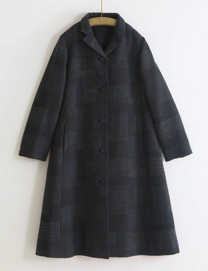 風呂敷包付き】刺子パッチワークジャガードコート里桜（さとざくら