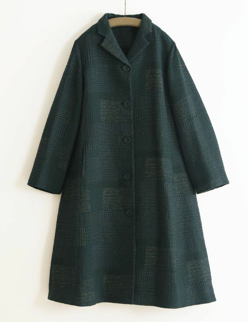 風呂敷包付き】刺子パッチワークジャガードコート里桜（さとざくら