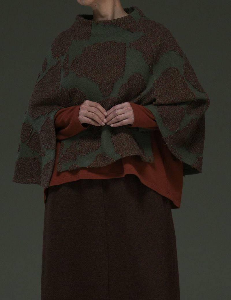 綿ウールいちょうジャガードベスト舞萩（まいはぎ）