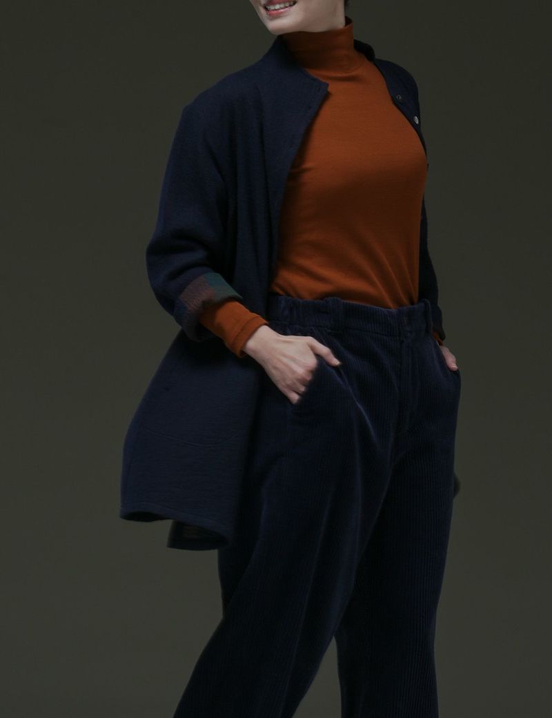 綿ウール二重織裏格子ブラウス春蘭（しゅんらん）