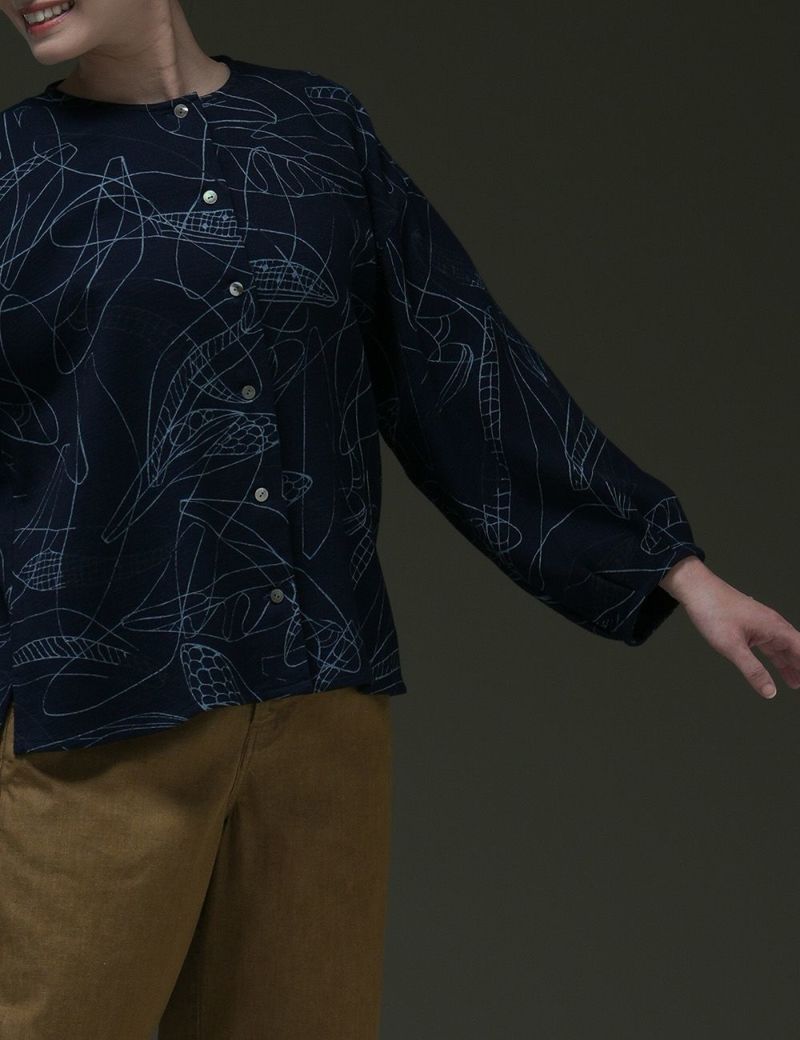 新品タグ付き！グレースのビジューデニムシャツ美品✨ 石見銀山 群言堂