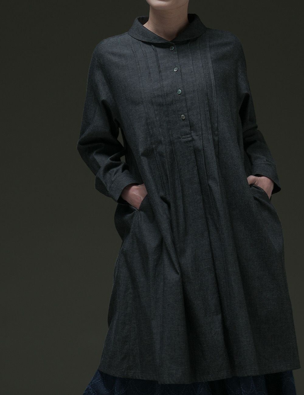 綿シルク平織チュニック常盤薄（ときわすすき） | 石見銀山 群言堂