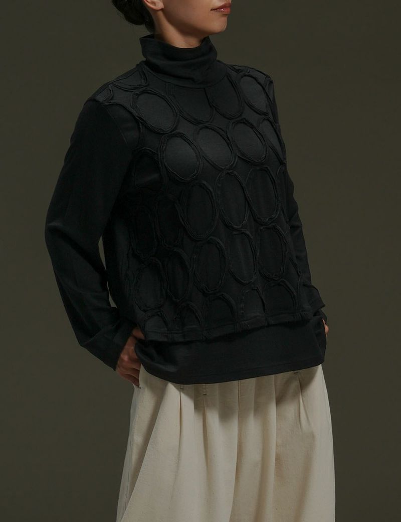 ウールわっか刺繍プルオーバー金水引（きんみずひき）