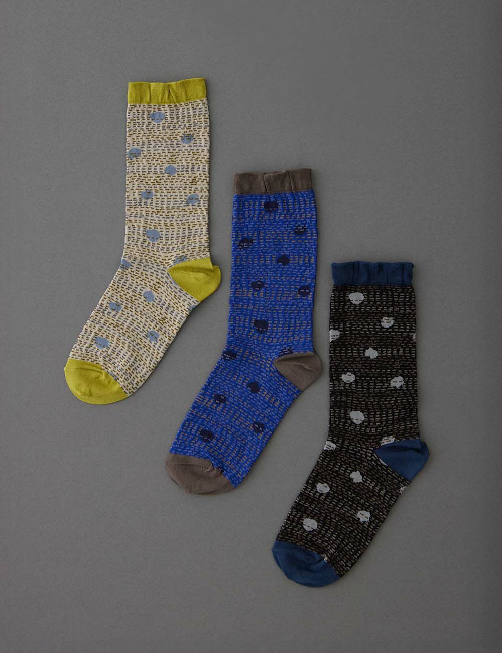 靴下ドット刺子柄