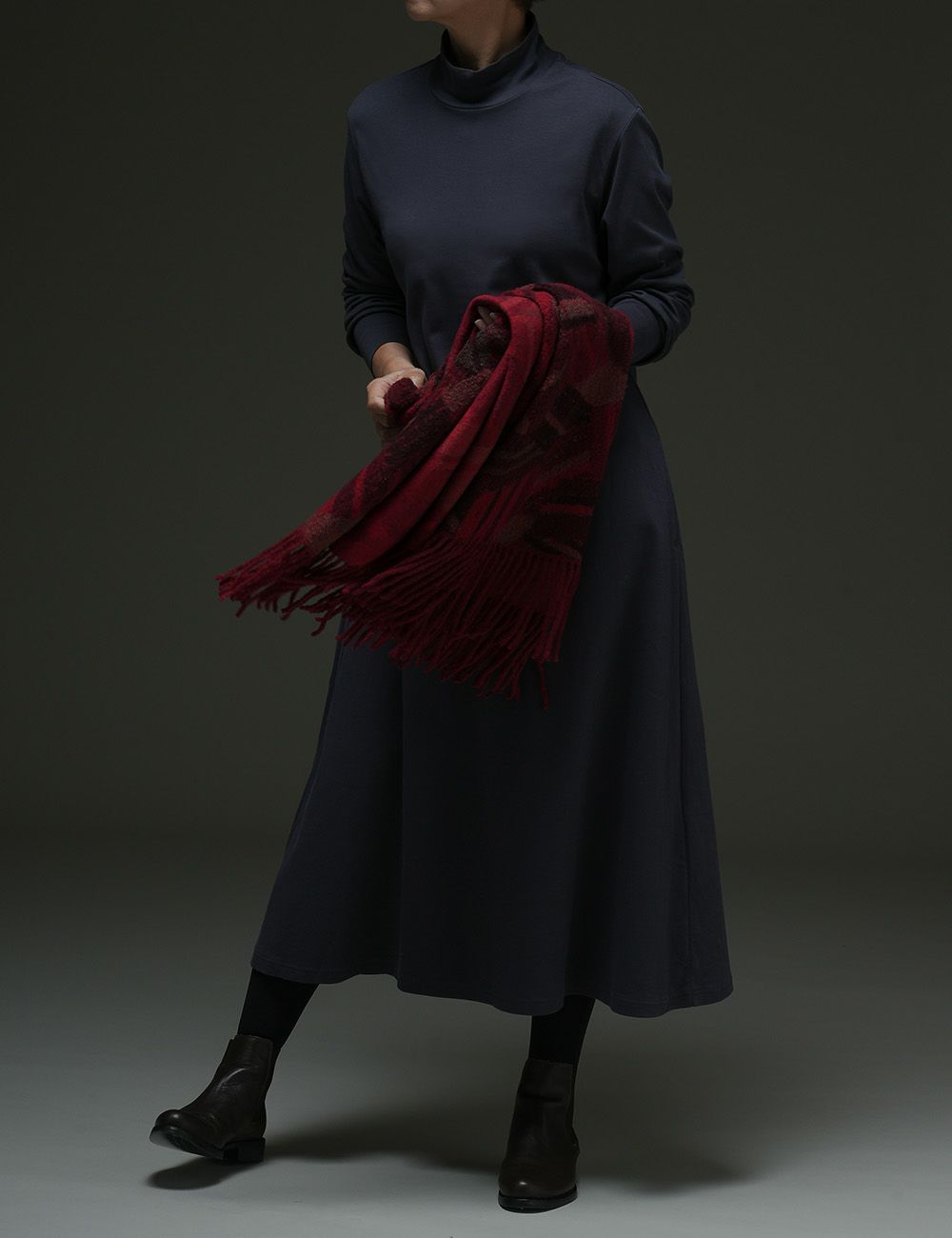 しっとりコットンワンピース山藤（やまふじ）