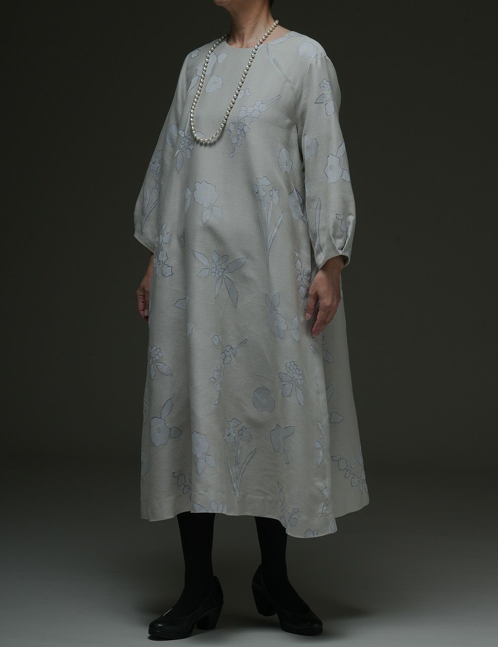 寒花ジャガードワンピース敦盛草（あつもりそう）