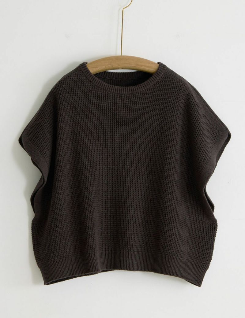 綿起毛ワッフルベスト三宝柑（さんぼうかん）